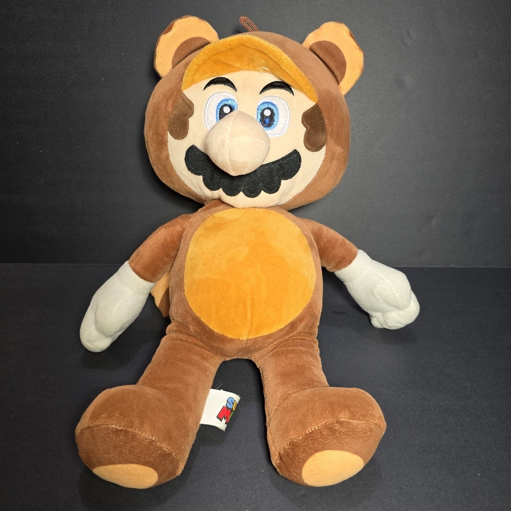 Super Mario Tanooki Suit Mario Raccoon Giant Plush 16" Licensed Nintendo